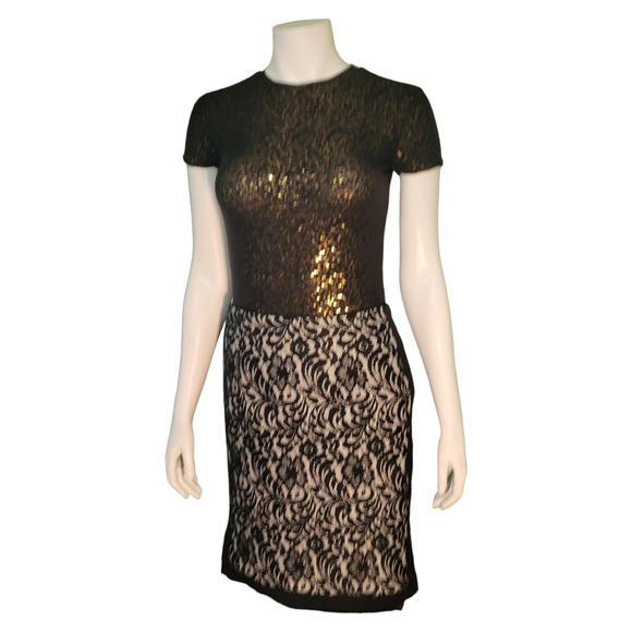 WORTHINGTON Black Lace Pencil Skirt Sz 4P Petite Lined Floral Overlay Quietlux - Picture 9 of 10